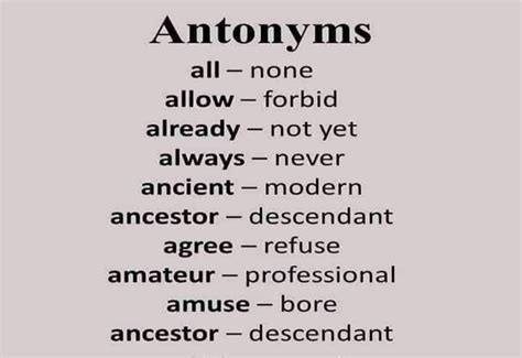 complete antonyms words image list galleries