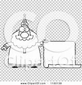 Wizard Chubby Scroll Holding Blank Sign Outlined Coloring Clipart Vector Cartoon Cory Thoman sketch template