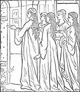 Virgins Parable Oil Parables Ausmalbilder Emoji Kluge Jungfrauen Perlen Christliche Bibel sketch template