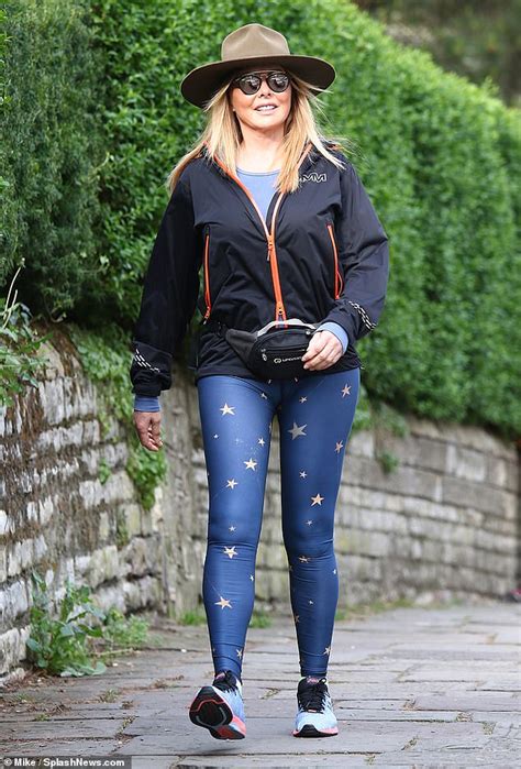 Carol Vorderman Shows Off Her Famous Curves In Bold Star Print Leggings