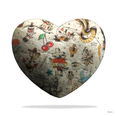 Tattooed Heart White By Monica Vincent M P Gallery