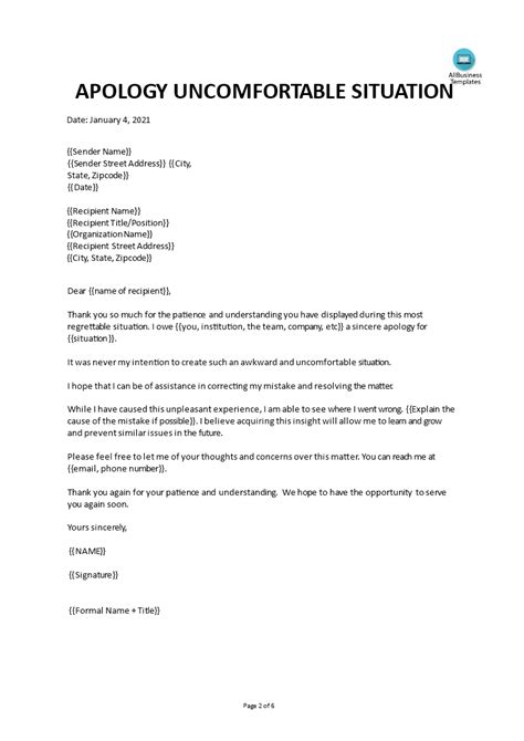 letter  apology  mistake allbusinesstemplatescom
