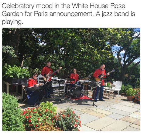 Celebratory Mood In The White House Rose Garden For Paris