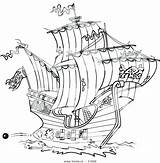 Pirate Ship Coloring Pages Drawing Kids Pirates Adults Easy Color Caribbean Skull Hook Captain Printable Getdrawings Drawings Getcolorings Paintingvalley sketch template