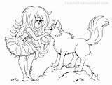 Coloring Wolf Pages Anime Girl Chibi Printable Print Lineart Deviantart Yampuff Commission Cute Colouring Wolves Coloriage Sheets Getcolorings Color Girls sketch template