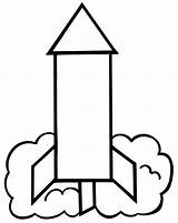 Rocket Coloring Outline Pages Printable Clipart Rockets sketch template