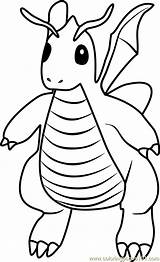 Pokemon Dragonite Coloring Go Pages Pokémon Color Printable Getcolorings Getdrawings Popular Coloringpages101 sketch template