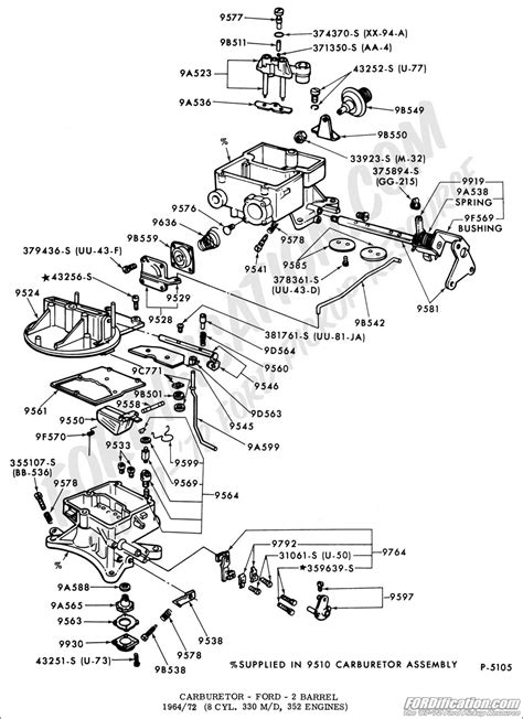 ford single barrel carburetor diagram