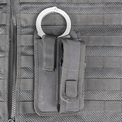 protec black molle rigid handcuff  cs pouch police supplies