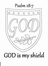 Coloring God Shield Faith Psalm Pages Kids 28 Bible School Sunday Drawing Armour Color Printable Colouring Psalms Crafts Medieval Activity sketch template