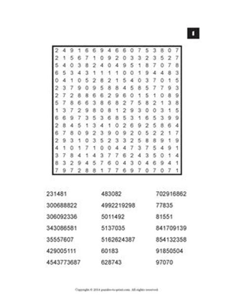 number search book  printable puzzle book