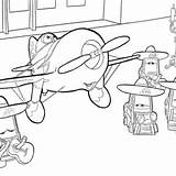 Planes Coloring Disney Chug Chupacabra El Dusty Dottie Team His Race Before sketch template