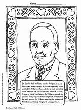 History Month American African Coloring Pages Sheets Printable Famous Kids Leaders Williams Daniel Hale Colouring Books Figures Inventors Printables Banner sketch template