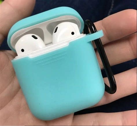 light blue silicone airpods case cover case case cover blue cases