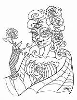 Coloring Pages Peruvian Getcolorings Senorita Skull Sugar sketch template