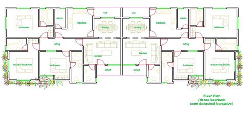 awesome  bedroom semi detached house plans   image  semi detached house