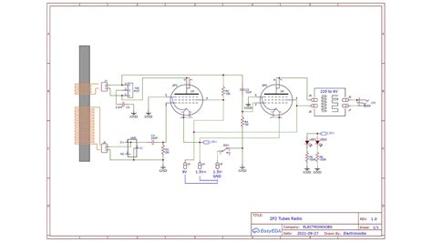 vacuum tube  radio circuit pcb schematic