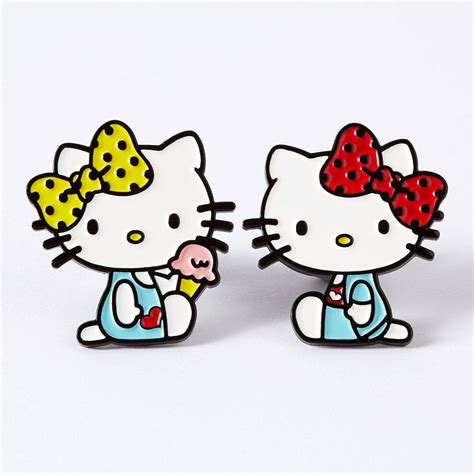 hello kitty mimmy and kitty enamel pin set punkypins