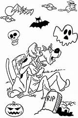 Scooby Doo Coloring Halloween Shaggy Spooky Pages Color Printable Print Kids sketch template