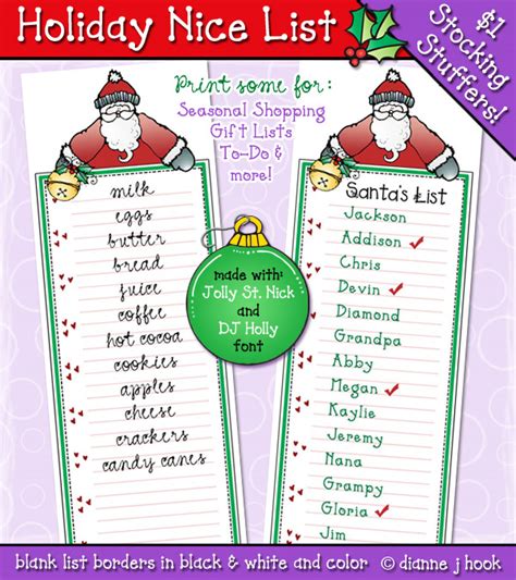 festive list borders  christmas shopping gift ideas  holiday