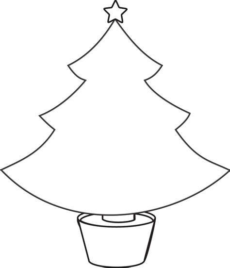 christmas tree outline clip art simple star cliparts png