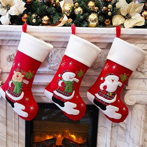 bstaofy 3 pcs christmas stockings santa claus reindeer