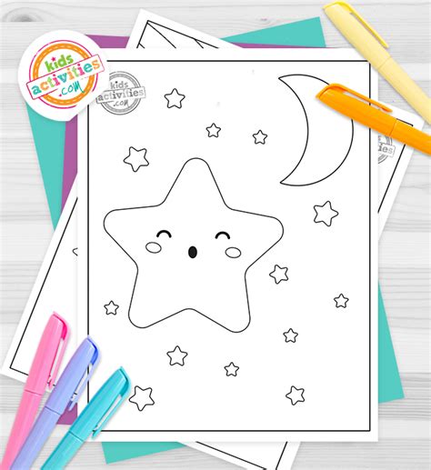 bright happy star coloring pages  kids kids activities blog