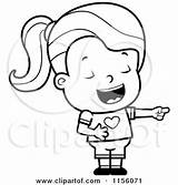 Girl Cartoon Pointing Little Clipart Laughing Expense Coloring Someones Drawing Cory Thoman Outlined Vector Small Getdrawings sketch template