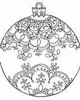 Coloring Christmas Ornament Pages Adults Adult Diy Template sketch template