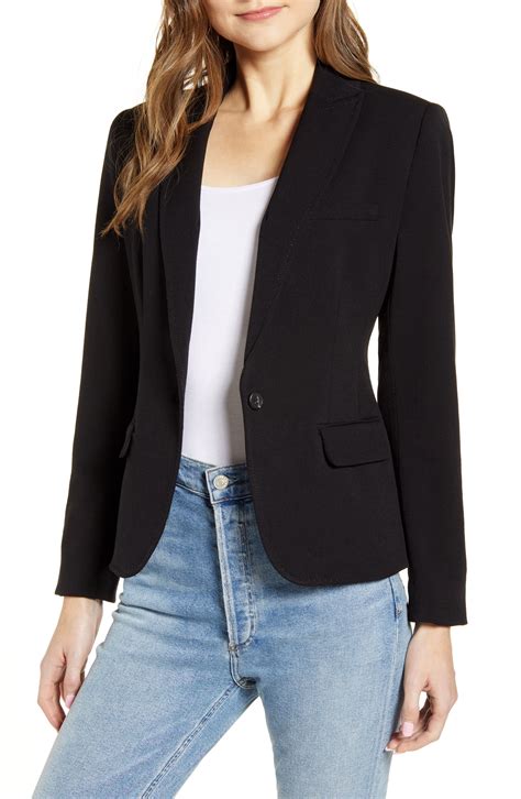 Women S Vince Camuto Suiting Notched Collar Blazer Size 16 Black