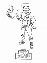 Fortnite Coloring Pages Marshmello Print Color Holding Hammer Kids Skin Printable Sheets Colouring Online Printables Season Visit Cartoon Drawing Choose sketch template