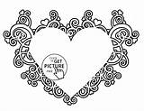 Coloring Heart Pages Printable Colouring Valentines Print Detailed Valentine Beautiful Kids Frames Hearts Getcolorings Mandala Getdrawings Blank Color Printables Adults sketch template