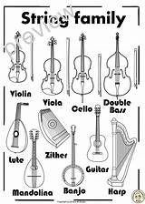 Coloring Pages Family Instrument String Instruments Musical Violin Music Worksheets Kids Teacherspayteachers Contains Resource Activities Elementary sketch template