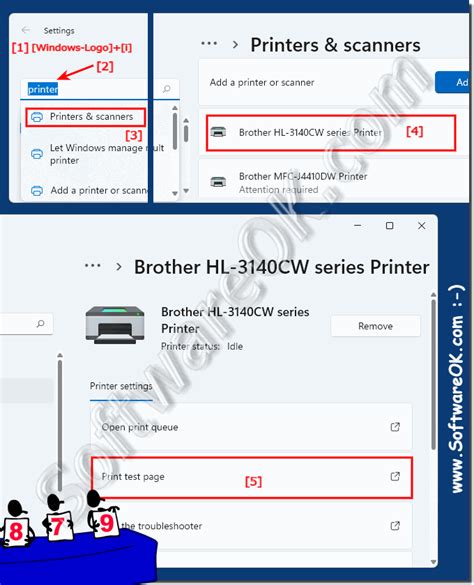 windows    test page printout
