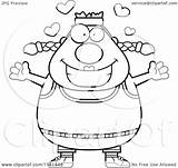 Gym Clipart Cartoon Amorous Plump Woman Coloring Outlined Vector Thoman Cory Royalty sketch template