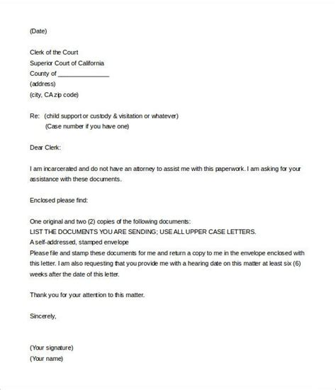 court letter template