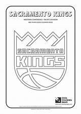 Coloring Pages Logos Kings Nba Sacramento Teams Basketball Cool sketch template