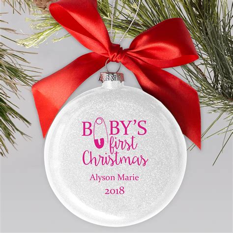 personalized babys  christmas glass holiday ornament giftsforyounow