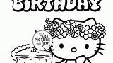 Kitty Hello Birthday Pages Coloring Getcolorings Getdrawings sketch template