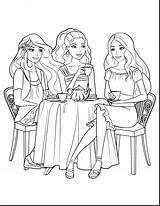 Barbie Coloring Pages Friends Printable Getcolorings Print Her sketch template
