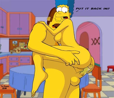 rule 34 buttjob cowgirl position fjm marge simpson ned flanders tagme