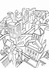 Coloring City Pages Cityscape Skyline Printable Kids Getcolorings Popular Books sketch template
