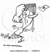 Clipart Businesswoman Chasing Outlined Money Illustration Toonaday Royalty Vector Worth 2021 sketch template