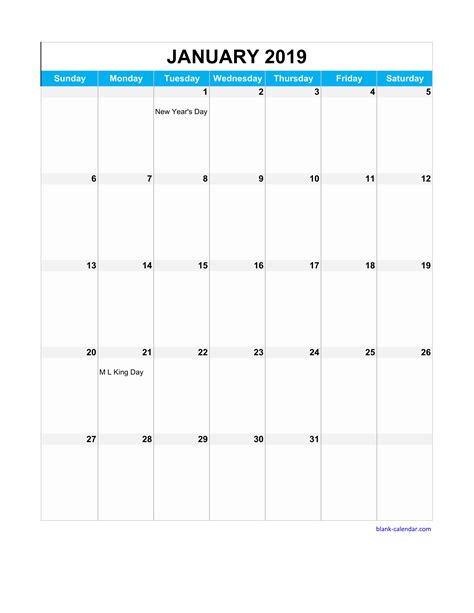 excel calendar full page table grid  holidays vertical