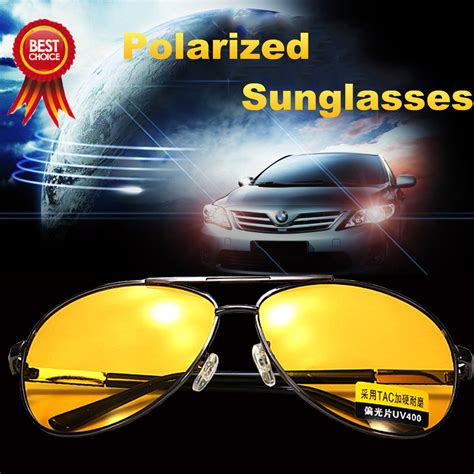 uv400 polarized sunglasses night vision driving glasses eyewear yellow