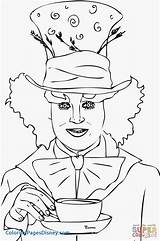 Tim Burton Coloring Pages Hatter Mad Getcolorings Color Printable Getdrawings sketch template