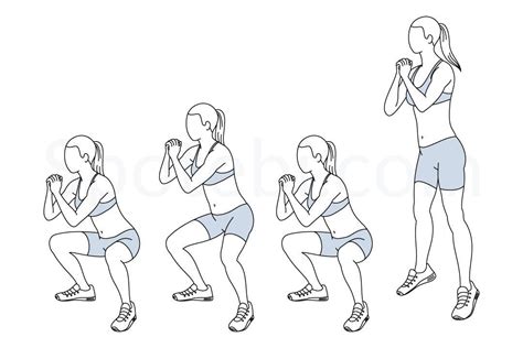 double pulse squat jump exercise illustration pulse squats workout