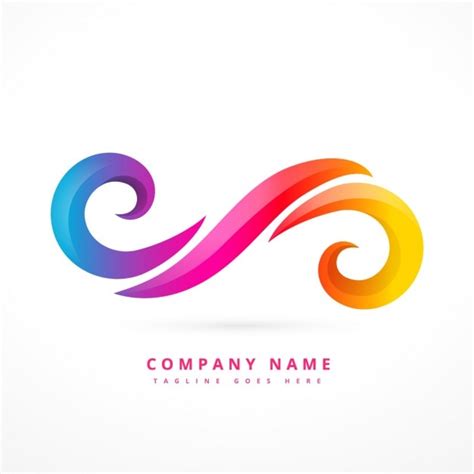 abstract logo   colorful swirls vector