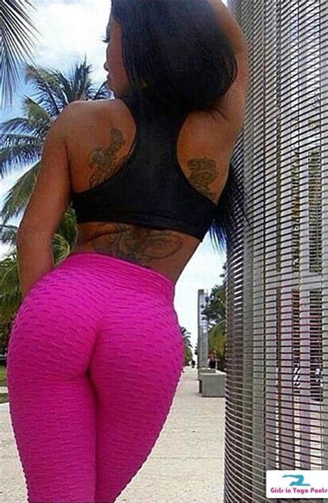 Tattooed Chick In Super Tight Pink Yoga Pants Girls In
