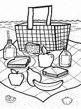 Picnic Coloring Pages Food Blanket Drawing Printable Color Print Getcolorings Getdrawings Going Template Drawings Launch Colorings sketch template